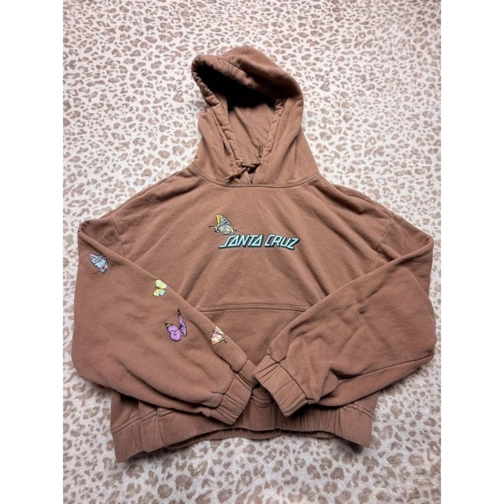 Santa Cruz Scattered Butterfly Cropped Hoodie